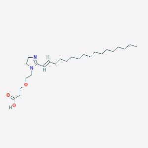 molecular formula C25H46N2O3 B12696514 3-(2-(2-(Heptadecenyl)-4,5-dihydro-1H-imidazol-1-yl)ethoxy)propionic acid CAS No. 36619-33-7