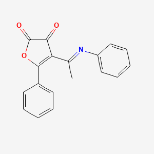 molecular formula C18H13NO3 B12696525 5-Phenyl-4-(1-(phenylimino)ethyl)-2,3-furandione CAS No. 88556-36-9
