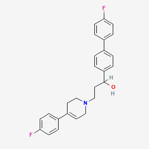 molecular formula C26H25F2NO B12696529 1(2H)-Pyridinepropanol, 3,6-dihydro-alpha-(4'-fluoro-(1,1'-biphenyl)-4-yl)-4-(4-fluorophenyl)- CAS No. 143462-89-9