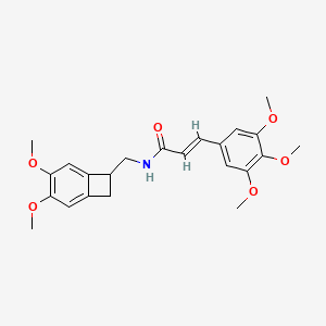 molecular formula C23H27NO6 B12696585 N-((3,4-Dimethoxybicyclo(4.2.0)octa-1,3,5-trien-7-yl)methyl)-3-(3,4,5-trimethoxyphenyl)acrylamide CAS No. 35202-57-4