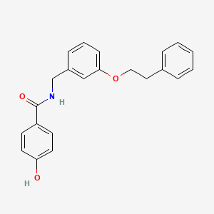 molecular formula C22H21NO3 B12696596 Benzamide, 4-hydroxy-N-((3-(2-phenylethoxy)phenyl)methyl)- CAS No. 951248-25-2