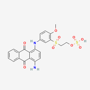 molecular formula C23H20N2O9S2 B12696599 2-((5-((1-Amino-9,10-dioxo-4-anthryl)amino)-2-methoxyphenyl)sulphonyl)ethyl hydrogen sulphate CAS No. 73167-24-5