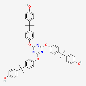 molecular formula C48H45N3O6 B12696626 p,p',p''-(1,3,5-Triazine-2,4,6-triyltris(oxy-4,1-phenyleneisopropylidene))trisphenol CAS No. 85896-30-6
