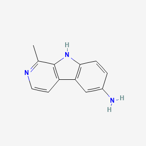 molecular formula C12H11N3 B12696652 9H-Pyrido(3,4-b)indole, 6-amino-1-methyl- CAS No. 102206-91-7