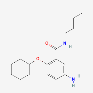 molecular formula C17H26N2O2 B12696695 5-Amino-N-butyl-2-(cyclohexyloxy)benzamide CAS No. 400039-34-1