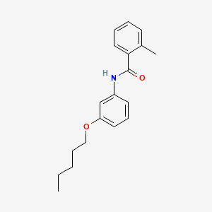 molecular formula C19H23NO2 B12696708 Benzamide, 2-methyl-N-(3-(pentyloxy)phenyl)- CAS No. 55814-43-2