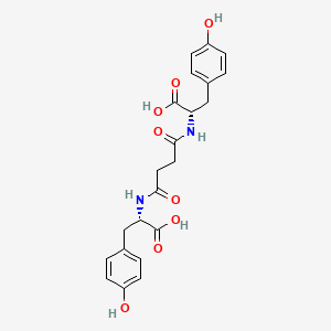 molecular formula C22H24N2O8 B12696749 L-Tyrosine, N,N'-(1,4-dioxo-1,4-butanediyl)bis- CAS No. 143673-90-9