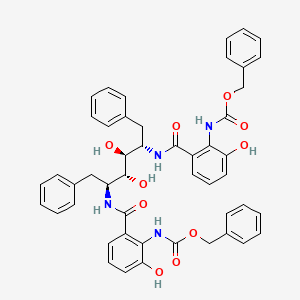 molecular formula C48H46N4O10 B12696767 L-Altritol, 1,2,5,6-tetradeoxy-2,5-bis((3-hydroxy-2-(((phenylmethoxy)carbonyl)amino)benzoyl)amino)-1,6-diphenyl- CAS No. 173094-19-4