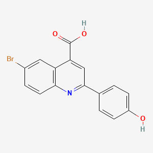 molecular formula C16H10BrNO3 B1269682 6-Bromo-2-(4-hydroxyphenyl)quinoline-4-carboxylic acid CAS No. 351443-08-8