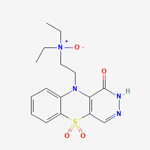 molecular formula C16H20N4O4S B12696909 1H-Pyridazino(4,5-b)(1,4)benzothiazin-1-one, 2,10-dihydro-10-(2-(diethylamino)ethyl)-, N,5,5-trioxide, dihydrate CAS No. 126598-52-5