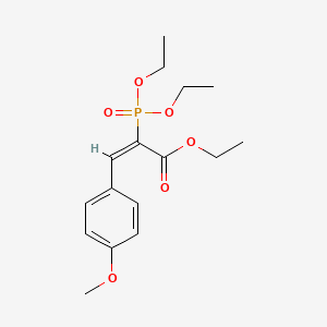 molecular formula C16H23O6P B12696933 2-Propenoic acid, 2-(diethoxyphosphinyl)-3-(4-methoxyphenyl)-, ethyl ester CAS No. 14656-25-8