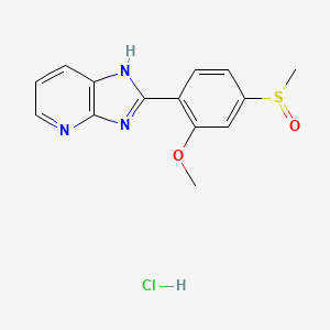 molecular formula C14H14ClN3O2S B12696940 2-(2-Methoxy-4-(methylsulphinyl)phenyl)-1H-imidazo(4,5-b)pyridine monohydrochloride CAS No. 53930-42-0
