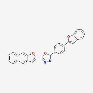 molecular formula C28H16N2O3 B12696942 2-(4-(2-Benzofuryl)phenyl)-5-naphtho(2,3-b)furan-2-yl-1,3,4-oxadiazole CAS No. 94138-69-9