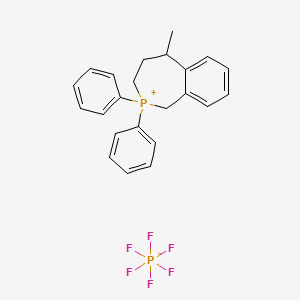 molecular formula C23H24F6P2 B12696952 5-methyl-2,2-diphenyl-2,3,4,5-tetrahydro-1H-2-benzophosphepinium hexafluorophosphate CAS No. 54230-00-1