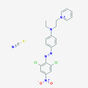 molecular formula C21H20Cl2N5O2.CNS<br>C22H20Cl2N6O2S B12696974 1-[2-[[4-[(2,6-Dichloro-4-nitrophenyl)azo]phenyl]ethylamino]ethyl]pyridinium thiocyanate CAS No. 84051-84-3
