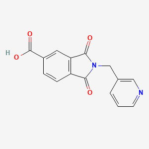 molecular formula C15H10N2O4 B1269703 1,3-二氧杂-2-(吡啶-3-基甲基)异吲哚-5-羧酸 CAS No. 348125-25-7