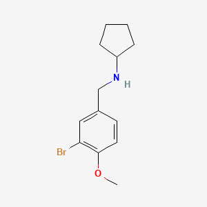 molecular formula C13H18BrNO B1269704 N-[(3-bromo-4-methoxyphenyl)methyl]cyclopentanamine CAS No. 355815-73-5