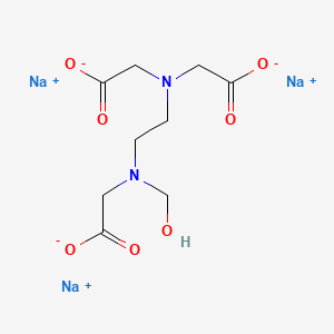 molecular formula C9H13N2Na3O7 B12697095 Sodium N-(2-(bis(carboxymethyl)amino)ethyl)-N-(hydroxymethyl)glycinate CAS No. 60520-46-9