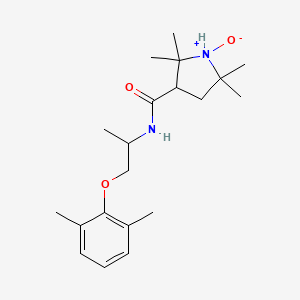 molecular formula C20H32N2O3 B12697117 3-Pyrrolidinecarboxamide, N-(2-(2,6-dimethylphenoxy)-1-methylethyl)-2,2,5,5-tetramethyl-, 1-oxide CAS No. 102132-46-7