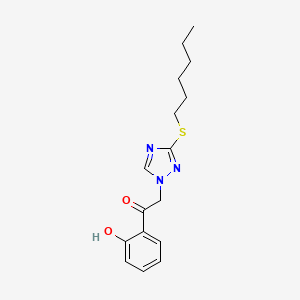 molecular formula C16H21N3O2S B12697146 2-[3-(hexylthio)-1H-1,2,4-triazol-1-yl]-1-(2-hydroxyphenyl)ethan-1-one CAS No. 83783-55-5