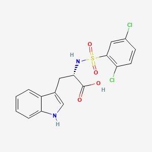molecular formula C17H14Cl2N2O4S B12697178 L-Tryptophan, N-((2,5-dichlorophenyl)sulfonyl)- CAS No. 85979-04-0