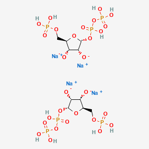molecular formula C10H22Na4O28P6 B12697248 alpha-D-Ribofuranose, 5-(dihydrogen phosphate) 1-(trihydrogen diphosphate), tetrasodium salt CAS No. 87372-47-2
