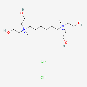 molecular formula C16H38Cl2N2O4 B12697323 N,N'-Hexane-1,6-diylbis(bis(2-hydroxyethyl)methylammonium) dichloride CAS No. 85117-93-7