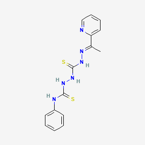 molecular formula C15H16N6S2 B12697335 Carbonothioic dihydrazide, N''-((phenylamino)thioxomethyl)-N'''-((1E)-1-(2-pyridinyl)ethylidene)- CAS No. 127142-02-3