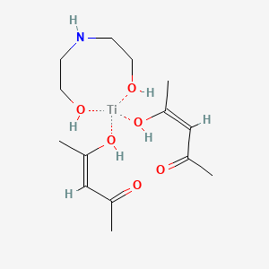molecular formula C14H27NO6Ti B12697344 ((2,2'-Iminobis(ethanolato))(2-)-N,O,O')bis(pentane-2,4-dionato-O,O')titanium CAS No. 94233-26-8