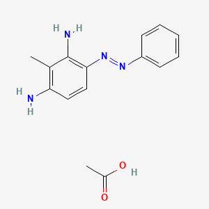 molecular formula C13H14N4.C2H4O2<br>C15H18N4O2 B12697350 3-(Phenylazo)toluene-2,6-diamine monoacetate CAS No. 84434-43-5
