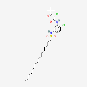 molecular formula C29H48Cl2N2O4S B12697386 2-Chloro-N-(2-chloro-5-((hexadecylsulphonyl)amino)phenyl)-4,4-dimethyl-3-oxovaleramide CAS No. 67878-71-1