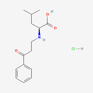 molecular formula C15H22ClNO3 B12697389 N-(3-Oxo-3-phenylpropyl)-L-leucine hydrochloride CAS No. 92514-98-2
