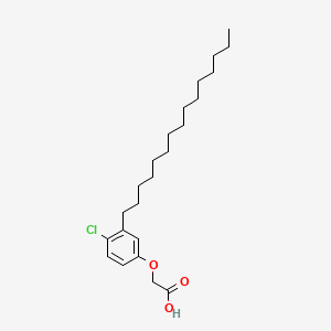 molecular formula C23H37ClO3 B12697421 Acetic acid, (4-chloro-3-pentadecylphenoxy)- CAS No. 117554-41-3