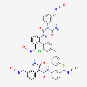 molecular formula C49H36Cl2N10O8 B12697438 Imidodicarbonic diamide, 2,2'-(methylenebis(2-chloro-4,1-phenylene))bis(N,N'-bis(3-isocyanatomethylphenyl)- CAS No. 65104-99-6