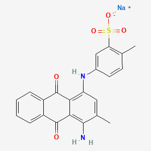 molecular formula C22H17N2NaO5S B12697471 Sodium 4-((4-amino-9,10-dihydro-3-methyl-9,10-dioxo-1-anthryl)amino)toluene-2-sulphonate CAS No. 93904-39-3