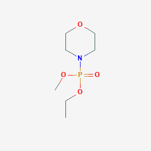 molecular formula C7H16NO4P B12697518 Morpholinophosphonic acid ethyl methyl ester CAS No. 90221-37-7