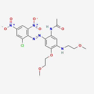 molecular formula C20H23ClN6O8 B12697598 N-(2-((2-Chloro-4,6-dinitrophenyl)azo)-4-(2-methoxyethoxy)-5-((2-methoxyethyl)amino)phenyl)acetamide CAS No. 73384-71-1