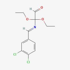 molecular formula C13H15Cl2NO3 B12697606 3,4-Dichlorobenzylidineaminoacetaldehyde diethyl acetal CAS No. 102585-26-2