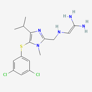 molecular formula C16H21Cl2N5S B12697656 2-Diaminomethylenemethylaminomethyl-5-(3,5-dichlorophenylthio)-4-isopropyl-1-methyl-1H-imidazole CAS No. 178979-77-6