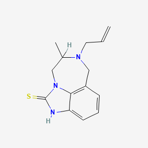 molecular formula C14H17N3S B12697670 Imidazo(4,5,1-jk)(1,4)benzodiazepine-2(1H)-thione, 4,5,6,7-tetrahydro-5-methyl-6-(2-propenyl)- CAS No. 131662-41-4