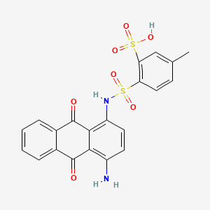 molecular formula C21H16N2O7S2 B12697684 4-(((4-Amino-9,10-dihydro-9,10-dioxo-1-anthryl)amino)sulphonyl)toluene-3-sulphonic acid CAS No. 71411-71-7