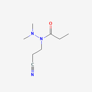 molecular formula C8H15N3O B12697691 3-(2,2-Dimethyl-1-propionylhydrazino)propionitrile CAS No. 96804-20-5