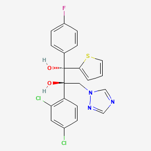 molecular formula C21H16Cl2FN3O2S B12697725 (1S,2R)-2-(2,4-dichlorophenyl)-1-(4-fluorophenyl)-1-(2-thienyl)-3-(1,2,4-triazol-1-yl)propane-1,2-diol CAS No. 107711-01-3
