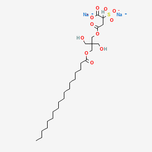 molecular formula C27H48Na2O11S B12697829 Disodium 4-(2,2-bis(hydroxymethyl)-3-((1-oxooctadecyl)oxy)propyl) 2-sulphonatosuccinate CAS No. 93892-62-7