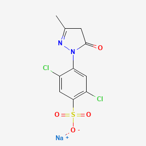 molecular formula C10H7Cl2N2NaO4S B12697832 Sodium 2,5-dichloro-4-(4,5-dihydro-3-methyl-5-oxo-1H-pyrazol-1-yl)benzenesulphonate CAS No. 41494-78-4