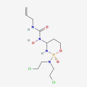 molecular formula C11H21Cl2N4O4P B12697863 Urea, N-(2-(bis(2-chloroethyl)amino)tetrahydro-2H-1,3,2-oxazaphosphorin-4-yl)-N-hydroxy-N'-(2-propenyl)-, P-oxide CAS No. 97139-68-9