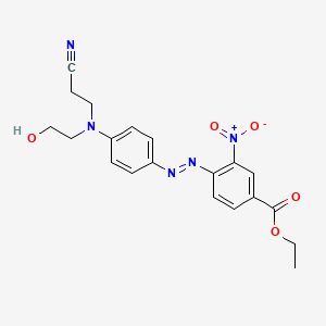 molecular formula C20H21N5O5 B12697878 Ethyl 4-[[4-[(2-cyanoethyl)(2-hydroxyethyl)amino]phenyl]azo]-3-nitrobenzoate CAS No. 81367-79-5
