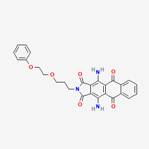 molecular formula C27H23N3O6 B12697885 4,11-Diamino-2-(3-(2-phenoxyethoxy)propyl)-1H-naphth(2,3-f)isoindole-1,3,5,10(2H)-tetrone CAS No. 71794-31-5