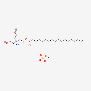 molecular formula C29H61NO8S B12697908 Bis(2-hydroxypropyl)methyl-2-((1-oxooctadecyl)oxy)propylammonium methyl sulphate CAS No. 97692-52-9