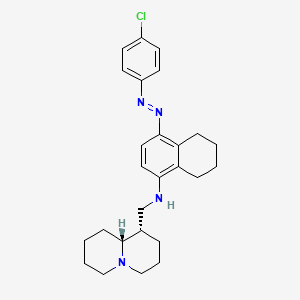 molecular formula C26H33ClN4 B12697928 2H-Quinolizine-1-methanamine, N-(4-((4-chlorophenyl)azo)-5,6,7,8-tetrahydro-1-naphthalenyl)octahydro-, (1R-trans)- CAS No. 150359-16-3